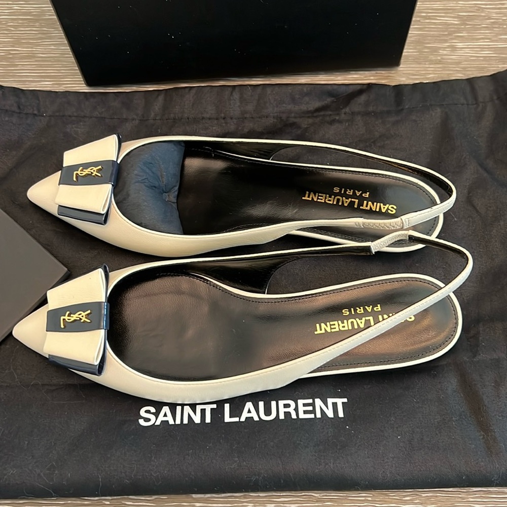 Yves Saint Laurent Anais leather slingback flats - Picture 3 of 9